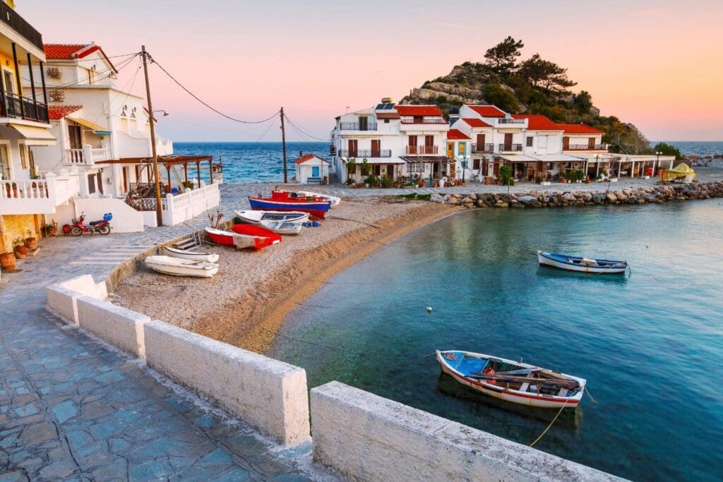 Picturesque Kokkari village on Samos island